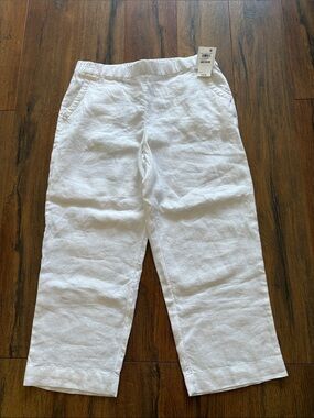 Charter Club White Linen Cropped Pants